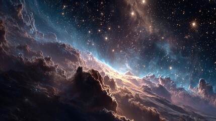 Cosmic clouds, starry expanse