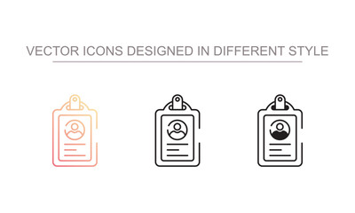 Employee Tag icon design with white background stock illustration