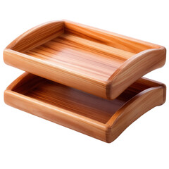 Wooden storage trays with curved edges for organization in kitchen, office, or home decor use