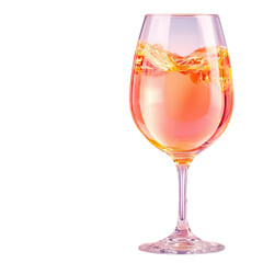 Refreshing Fruit Cocktail with Ice Cubes Splashing in Glass Pitcher on White Background