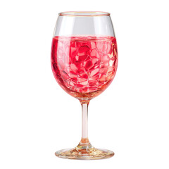 Sparkling Red Drink in Elegant Glass with Vibrant Color and Beautiful Reflection on Clear Surface