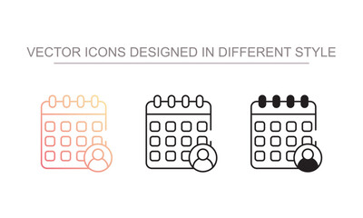 Interview Date icon design with white background stock illustration