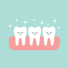 White tooth icon cartoon