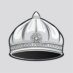 vector illustration of a baseball cap on white
