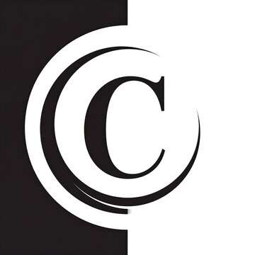 Monochromatic logo design with letter C