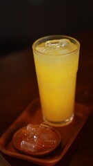 The passion fruit juice looks delicious.