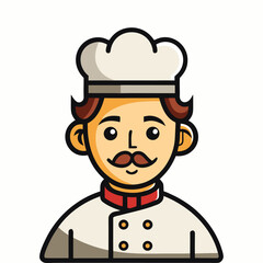 Modern gradient chef icon vector design in flat style, colorful culinary illustration, professional cooking logo for restaurants and food branding