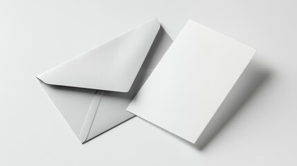 Blank white envelope with a blank paper inside on a black background, a versatile object for communication, mail, and business correspondence