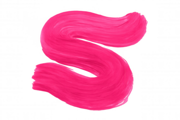 Pink brush stroke forming fluid s-curve against transparent backdrop, adding vibrant visual energy to graphic compositions