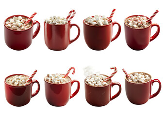 Cozy Hot Chocolate Drinks with Marshmallows and Candy Canes