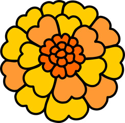 Isolated bright yellow dahlia flower