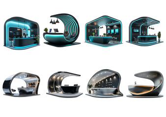 Modern Futuristic Interior Designs for Workspaces and Reception Areas