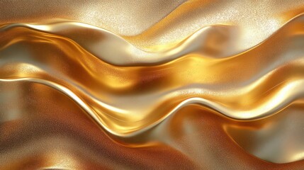 Obraz premium Abstract gold fabric waves, luxury background, textile design