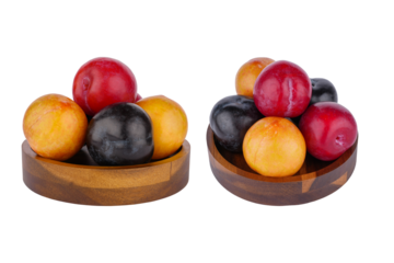Isolated plums on transparent background