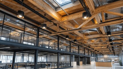 Modern Office Interior Design, Architecture, Wood, Lighting