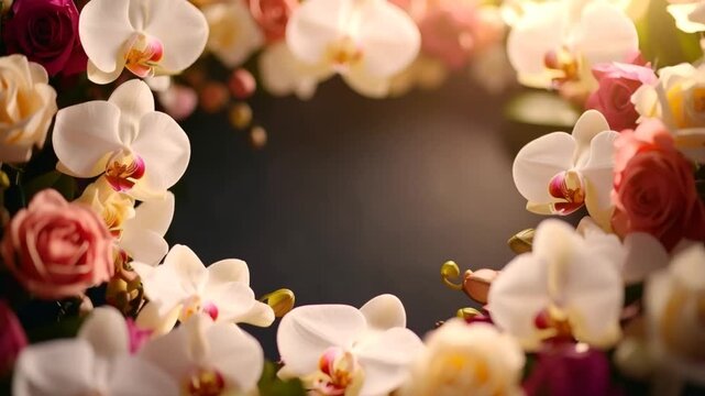 Floral arrangement frame background