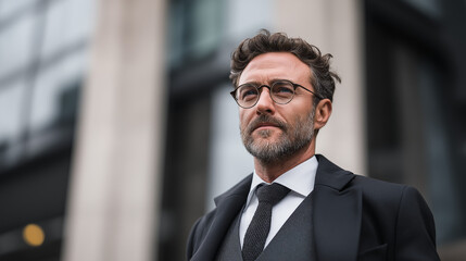 Fototapeta premium male corporate lawyer in three-piece suit 