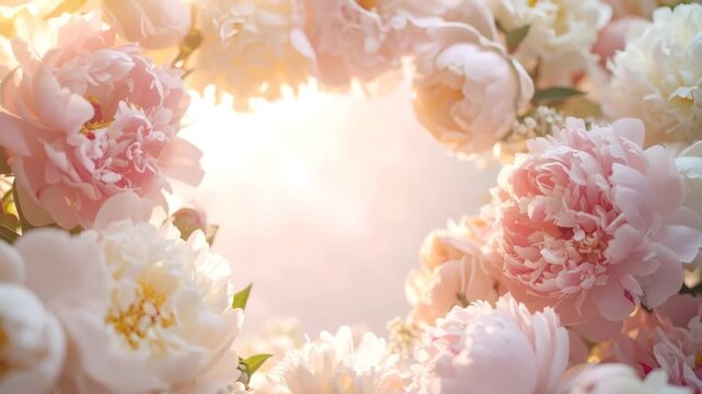 Soft pastel peonies floral background