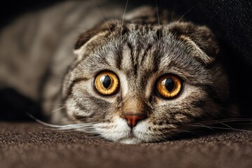 Scotish cat with folded ears