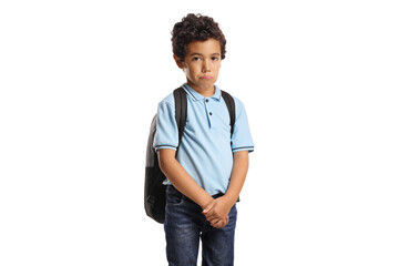 Serious little boy with a backpack © Ljupco Smokovski