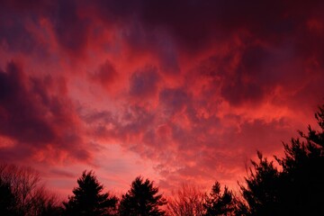 Fototapeta premium Red evening sky