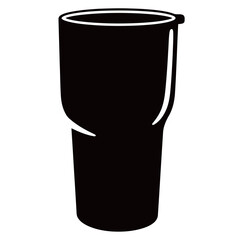 black and white silhouette of a tumbler vector on a white background