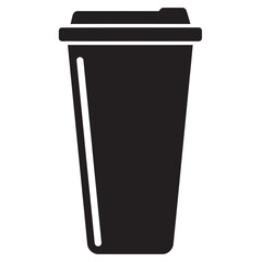 black and white silhouette of a tumbler vector on a white background