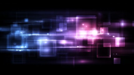 Self-paced learning interface showcasing vibrant abstract design with glowing shapes and dynamic light effects