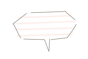 Hand Drawn Hexagon Style Speech Bubble with Pink Stripes