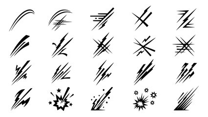 Fototapeta premium Assorted black abstract graphic elements and effects