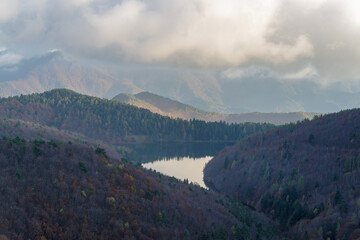 View of Tenarda lake, Regional Natural Park of the Ligurian Alps, Italy