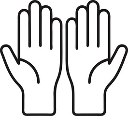 Hand  outline icon vector on white background