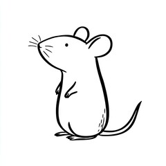 Obraz premium Cute mouse outlined in black
