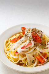 イカとトマトの冷製パスタ