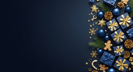 Fondo blanco de Navidad con bolas de Navidad y decoración - Representación 3D