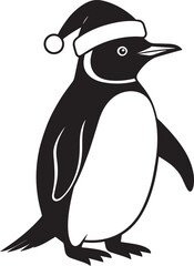 Christmas Penguin Icon in Black | Vector Silhouette Artwork
