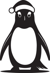 Christmas Penguin Icon in Black | Vector Silhouette Artwork