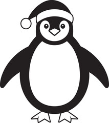 Christmas Penguin Icon in Black | Vector Silhouette Artwork