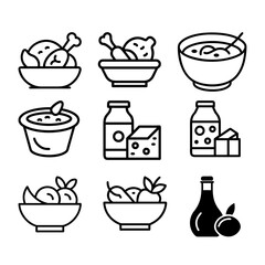 set of kitchen icons