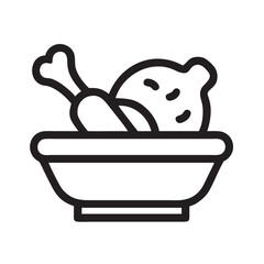 Healthy Chicken Meal Bowl Icon
