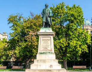 Fototapeta premium Monumental statue in a park setting