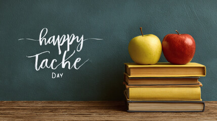  Celebratory Message for Teachers Day with Chalk and Flowers