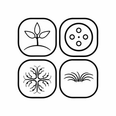 Eco Seedling and Plant Growth Line Art Bundle