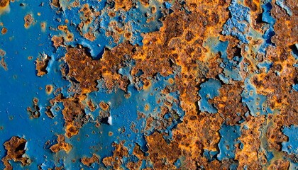 Rusted blue metal surface