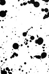 Abstract grunge black and white distressed texture splatter splash paint transparent overlay background