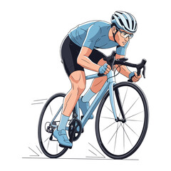 Obraz premium Pedaling Toward the Horizon: A cyclist pushes boundaries on a sleek racing bike, epitomizing speed, endurance, and the relentless spirit of athletic pursuit.