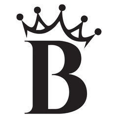 Initial logo letter b with crown