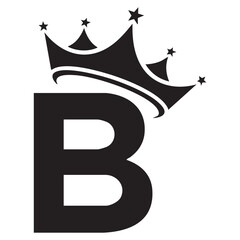 Initial logo letter b with crown
