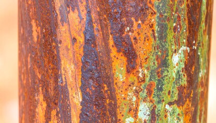 Rusted metal pipe close-up