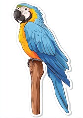 Obraz premium Colorful parrot perched on a wooden branch